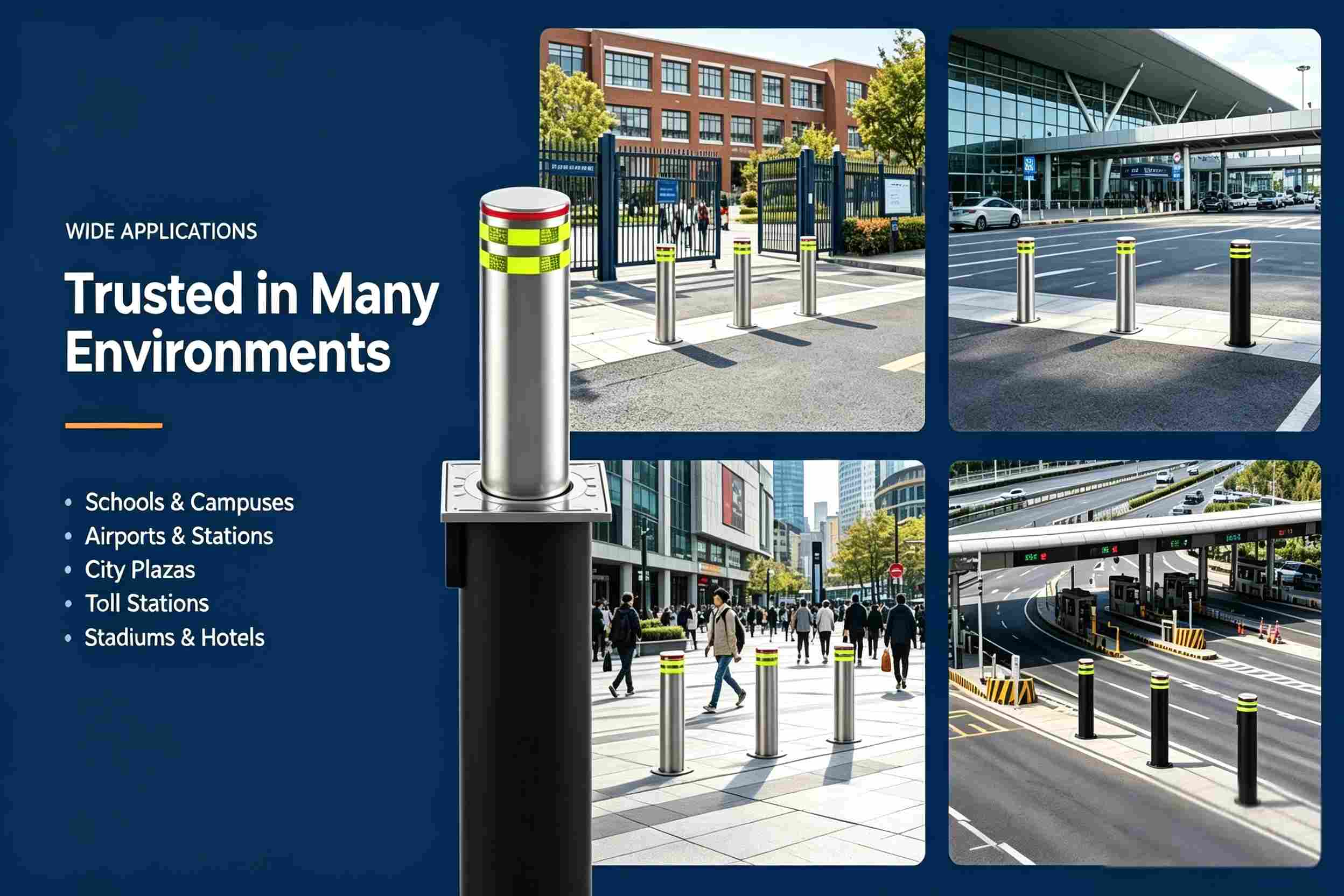 Bollard thủy lực bảo vệ một trang web như thế nào